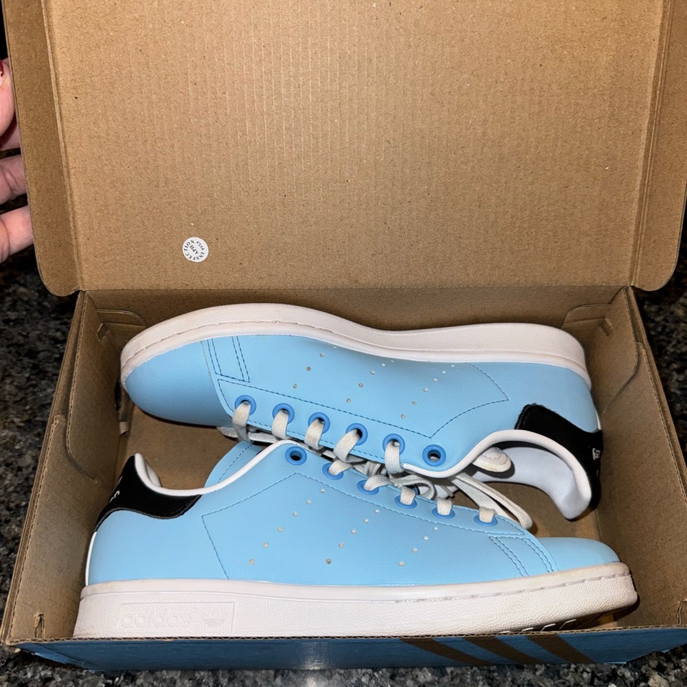 Adidas Stan Smith J kids blue sneakers - Picture 4 of 5